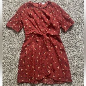 Love, Fire Dress Red Bohemian Floral Mini